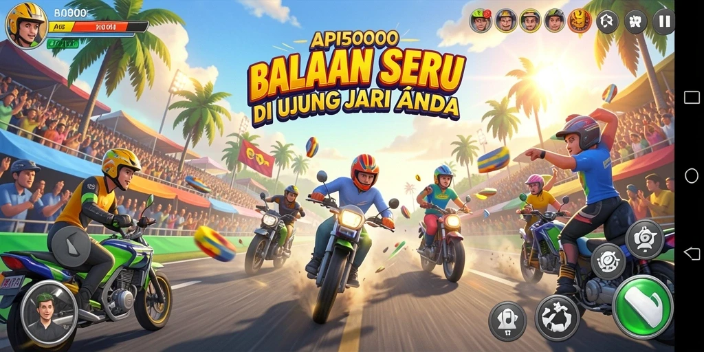 Screenshot gameplay API5000 menampilkan balapan mendebarkan di jalanan kota.