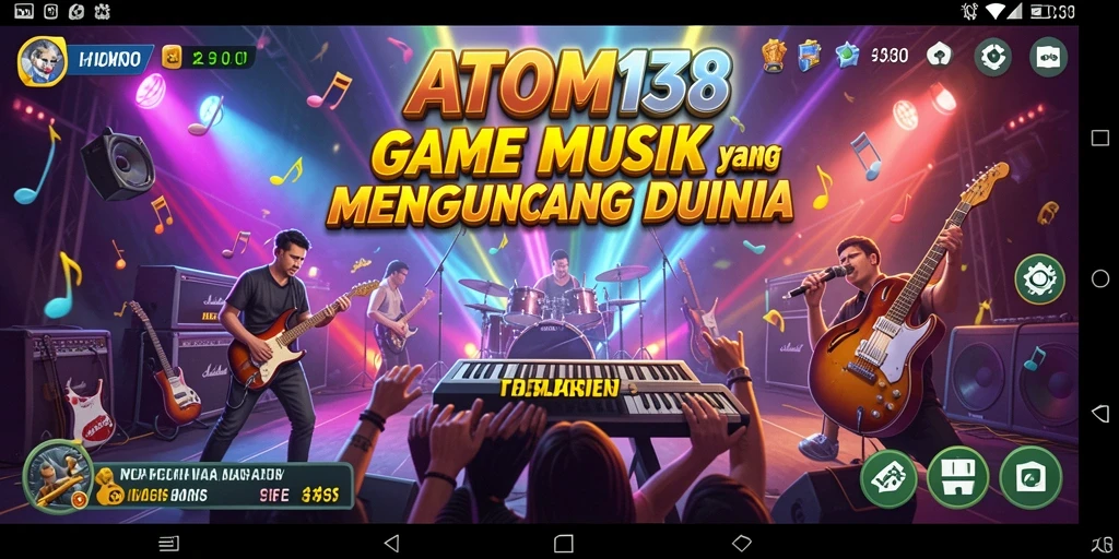 Tampilan gameplay ATOM138 menampilkan pemain menikmati musik dengan antusias.