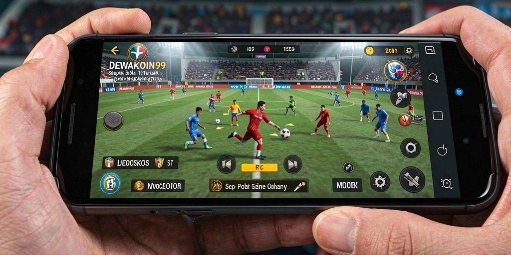 Tangkapan layar menampilkan momen seru gameplay sepak bola.