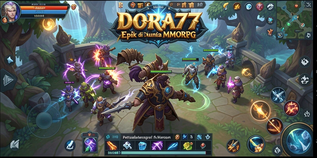 Tampilan gameplay DORA77 dengan aksi pertempuran yang seru.