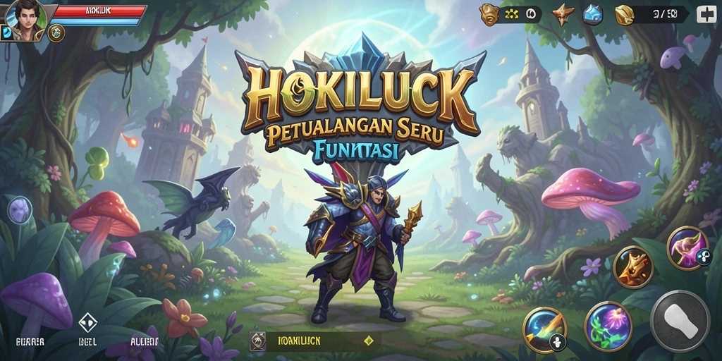 Tampilan gameplay HOKILUCK dengan pemandangan alam yang menakjubkan.