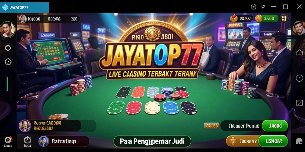Screenshot gameplay JAYATOP77 yang menampilkan interaksi dengan dealer langsung.