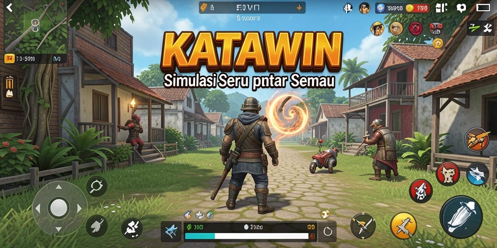 Screenshot gameplay KATAWIN menampilkan interaksi seru dalam dunia simulasi.