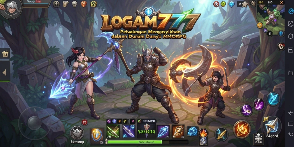 Tangkapan layar menunjukkan aksi seru dalam permainan MMORPG LOGAM777.