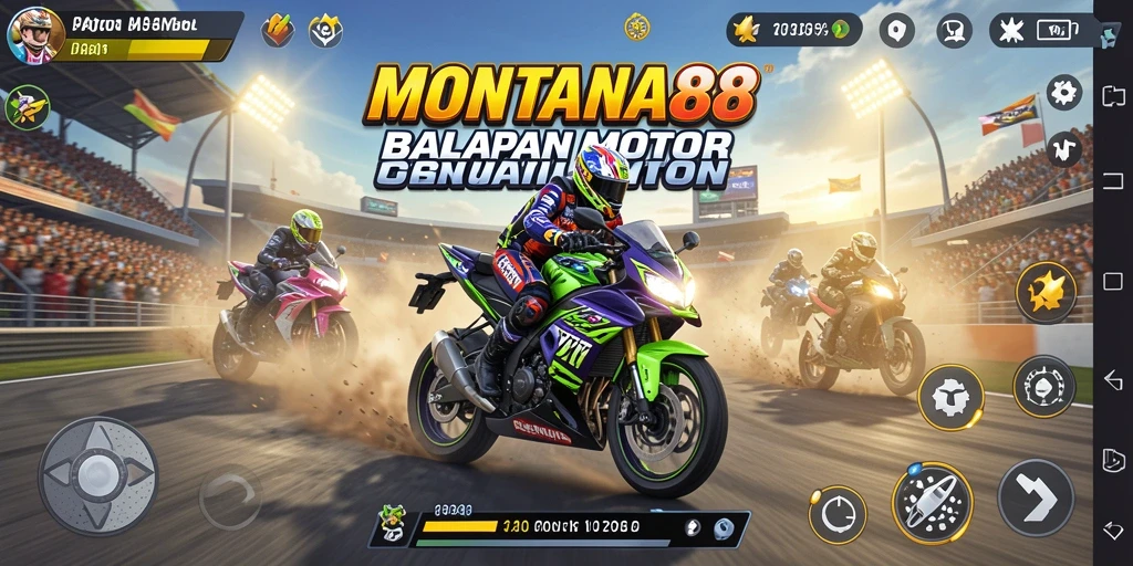Gameplay seru balapan motor di MONTANA88.