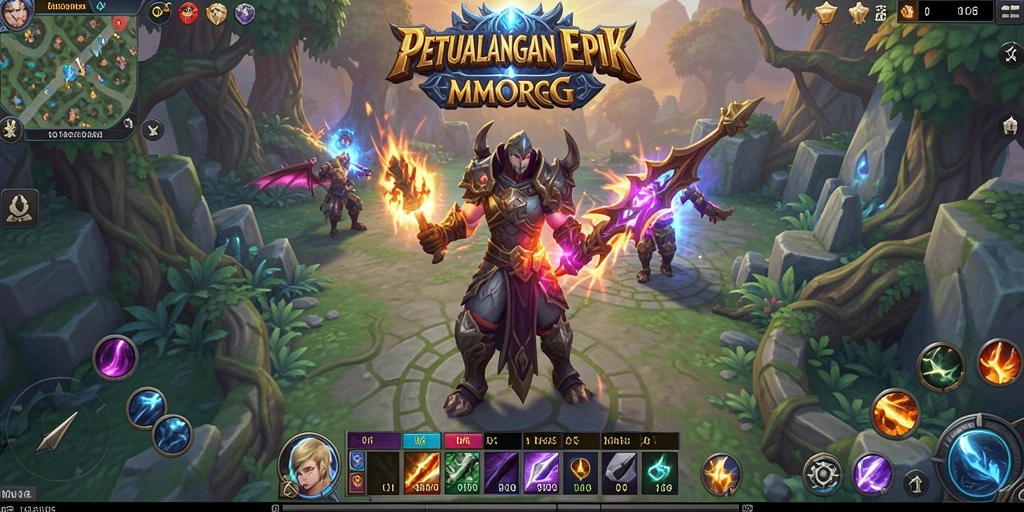 Tangkapan layar menunjukkan aksi seru dalam petualangan MMORPG N06.