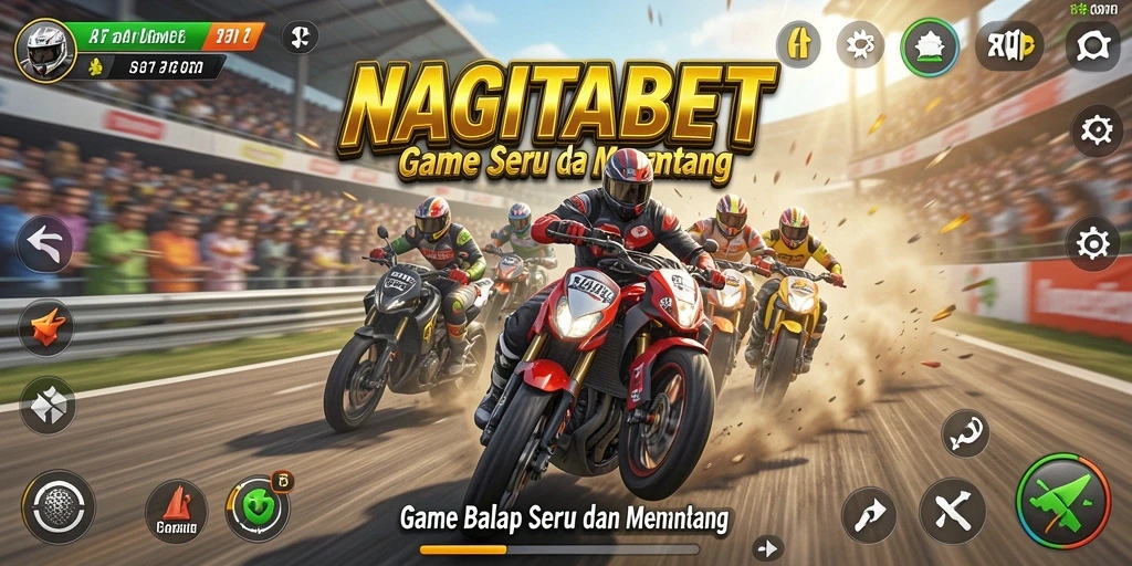 Tangkapan layar menunjukkan aksi balap seru di NAGITABET.
