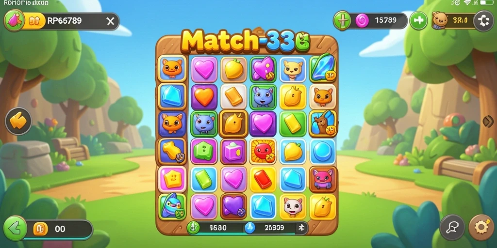 Tampilan gameplay seru game Match-3 RP6789.