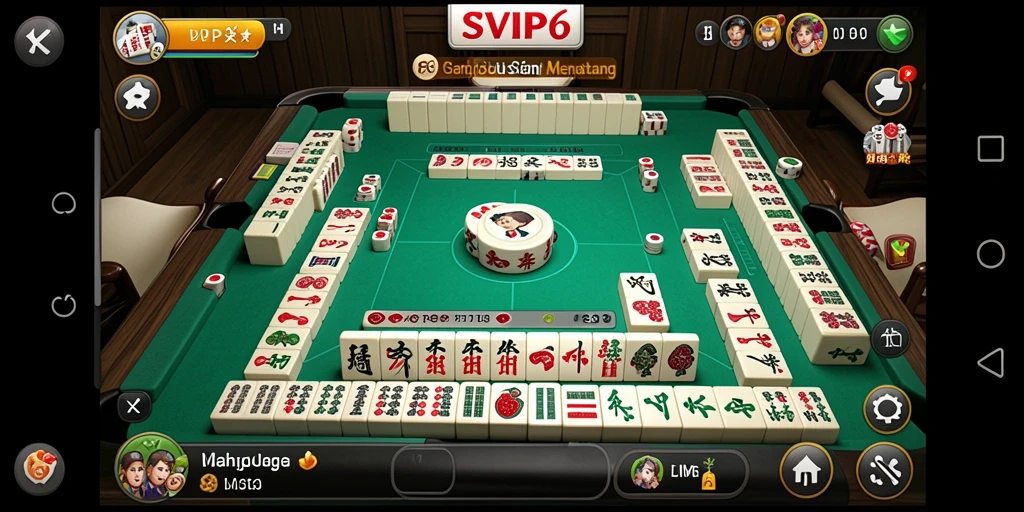 Tangkapan layar dari gameplay Mahjong SVIP6 yang menegangkan.