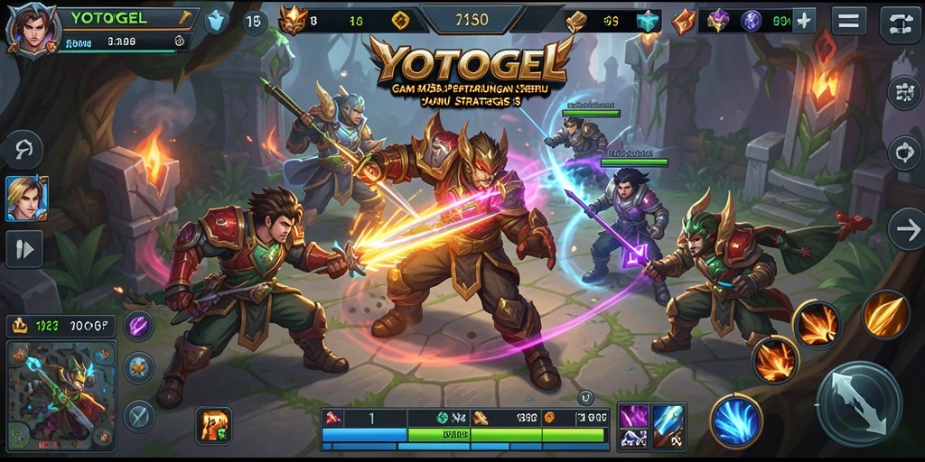 Screenshot YOTOGEL menampilkan gameplay seru dalam pertarungan MOBA.
